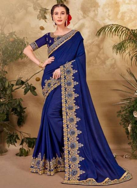 Kalista Fashion Century Vol 3 Vichitra Silk Designer Party Wear Heavy Embroidery Work Saree Collections